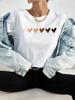 Love Heart Print Women T Shirt Summer Funny Short Sleeves O Neck  Tops Tee Female 90s Casual Fashion Clothing