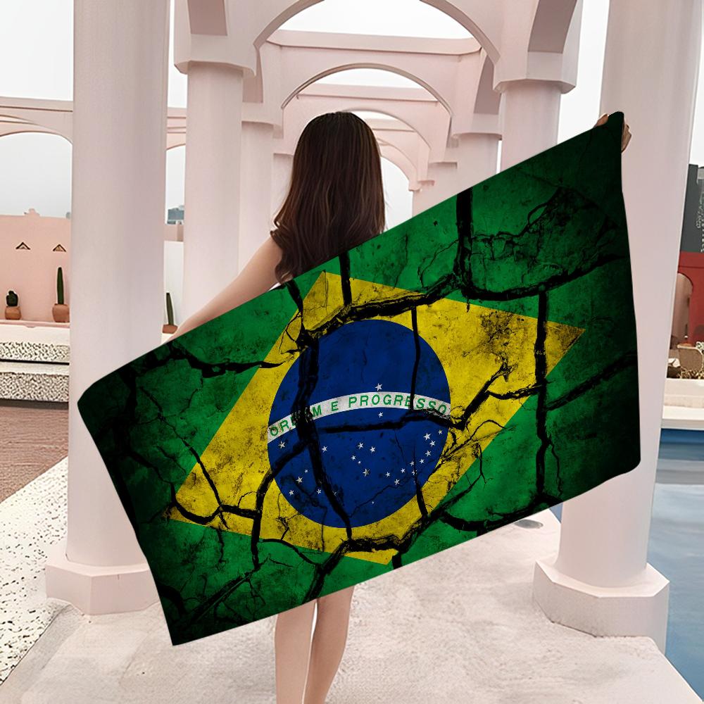 Brazil Brazilian Flag Big Microfiber Beach Towels Quick Dry Towel Sand Beach Towels Pool Towel For Travel Swim Pool Yoga