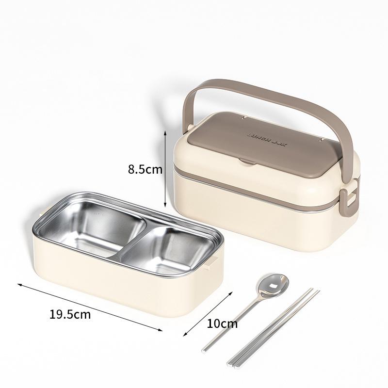 304 Stainless Steel Leakproof Bento Box: Double Layer, Microwave Safe, Heat Preservation, Multi-Compartment Lunch Box