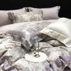 High count light luxury satin digital printed Tencel cotton four piece set