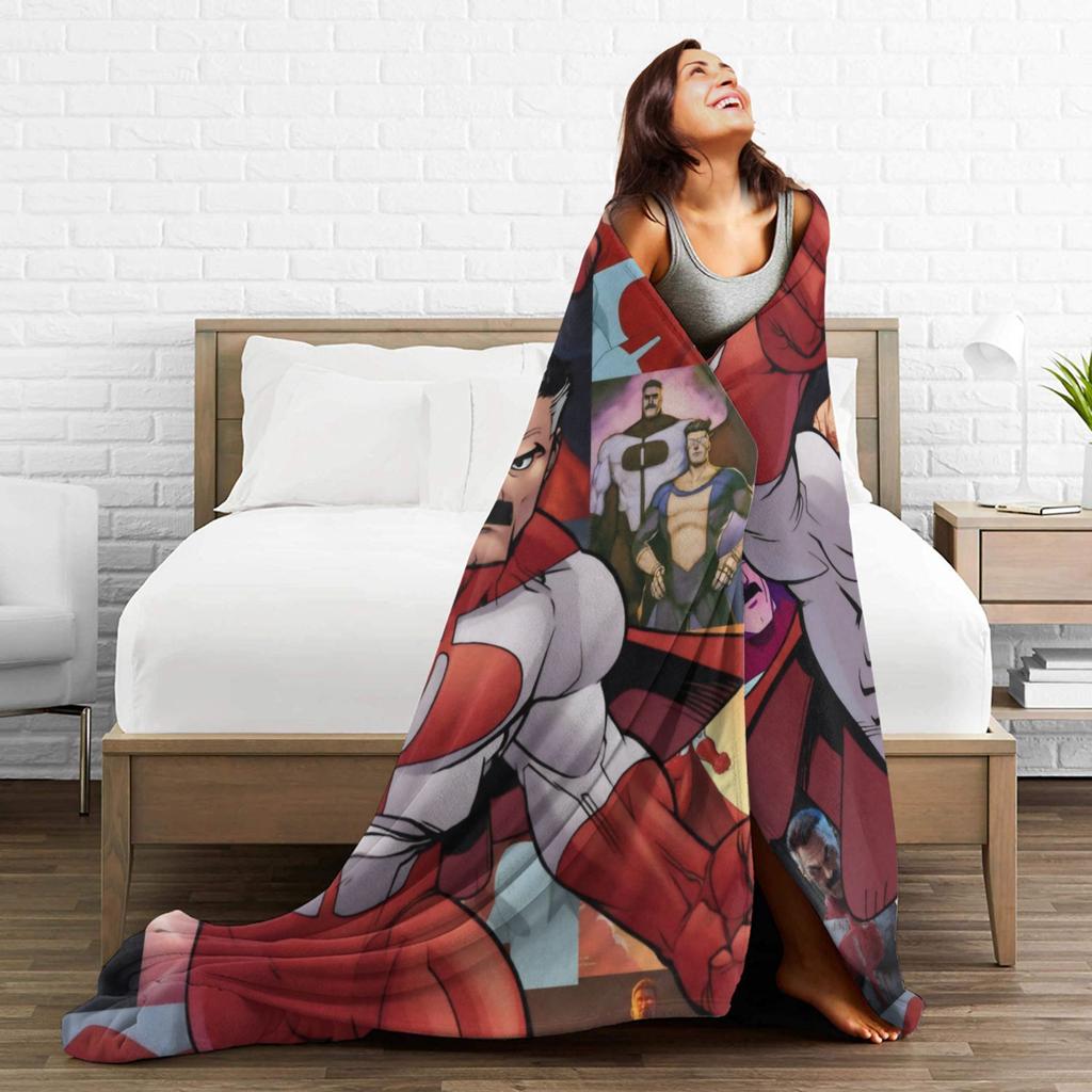 Invincible Omni Man Blanket  Warm Comfortable Plush Bedding Throws For Bedroom Travel Office Flannel Bedspread Bed Cover