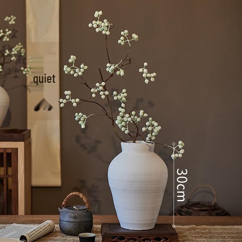 High-End Wabi-Sabi Bionic Floral Art: Horse Chestnut & Artificial Flower Bouquet for Living Room Arrangement.