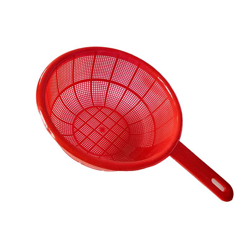 1/2Pcs Household Kitchen Plastic Vegetable Net Strainer Red Circular Rice and Fruit Wash Drainage Storage Basket With handle