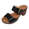 Women'S Patterned Leather Chunky Heel Sandals With Flat Sandals For Women Ladies Summer Dress Sandals Shoes For Women