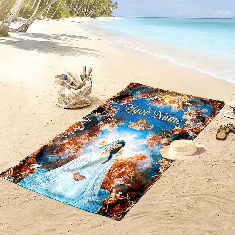 Name Custom Lana Del Rey Print Beach Towel, Large Soft Quick Dry Towel for Beach Camping Swimming