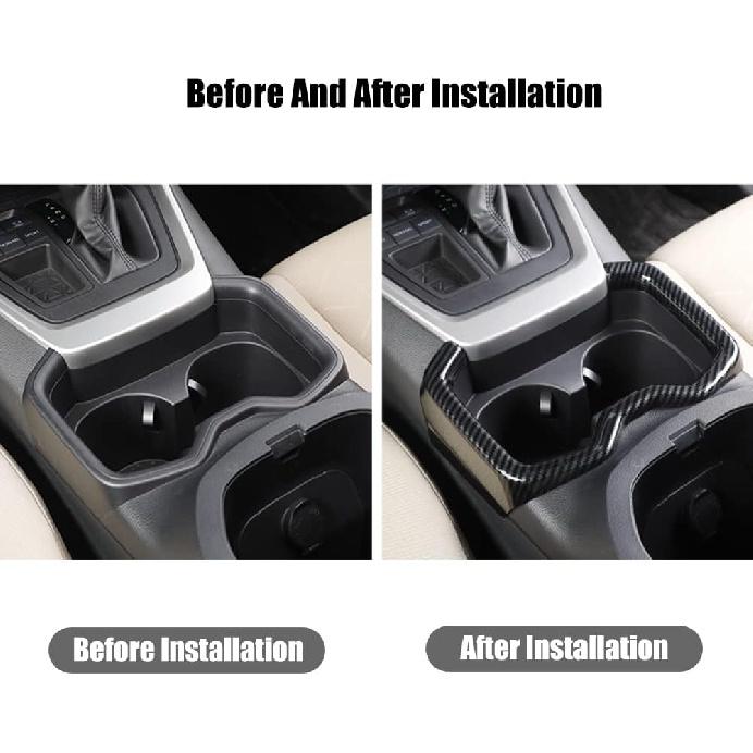 For Toyota RAV4 ABS Carbon Fiber Center Console Cup Holder Frame Trim Panel Cover Decoration for Toyota RAV4 2019 2020 2021 2022 Interior