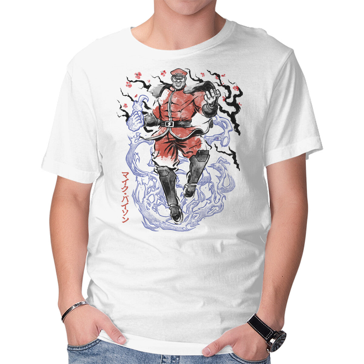 Unisex Crew Neck T-Shirt Crimson Dictator Sumi-E Graphic Short Sleeve Casual Tee L