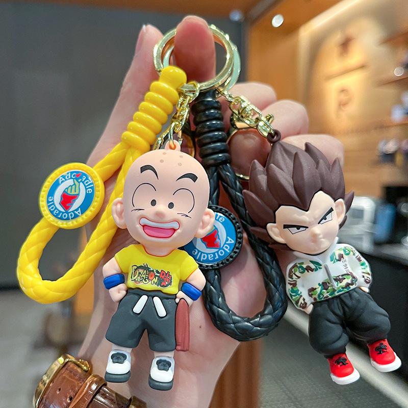 Anime Dragon Ball Keychain Z Super Saiyan Son Goku Bulma Broly Piccolo Majin Buu Series Kawaii Bag Pendant Keyring Toys Gifts