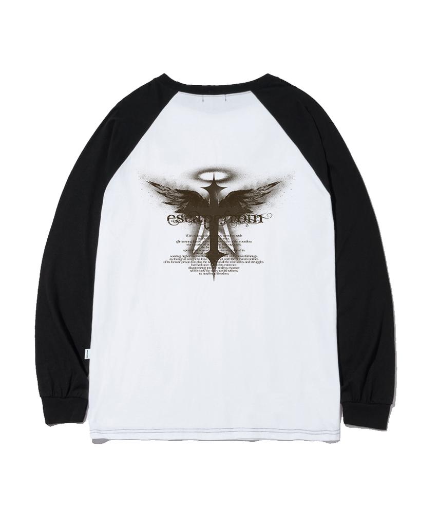 ESCAPEFROM Cross Wing Print Long Sleeve Black