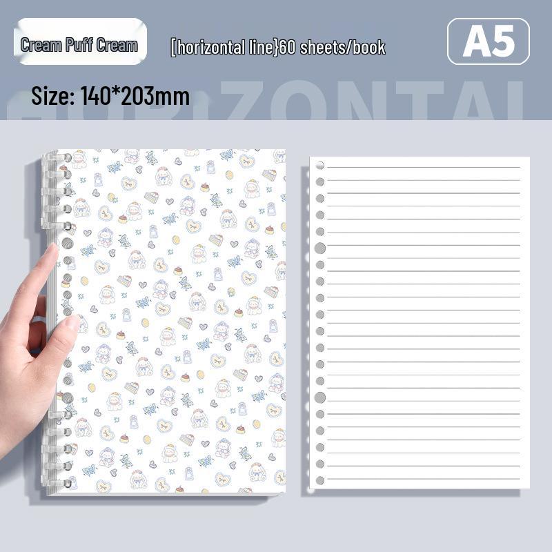 Fresh Floral B5 Loose-Leaf Notebook: Stylish for Instagram, Comfortable Design, Ideal for Students, Simple Spiral Binding.