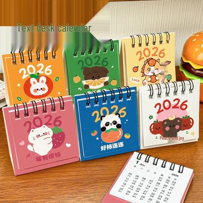 2026 Kreskówkowy Mini Kalendarz Biurkowy i Planer - Układy Miesięczne i Lunarne