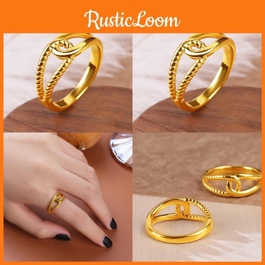 Minimalist Gold Plated Brass Twisted Ring For Couples Perfect For Gifting Fashionable
