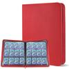 PAKESI Star Card Card File 12 Pockets 480 Cards Storage Transparent PP Material Card Sheet and Other Cards Collecting Star Card Collection File (Red)