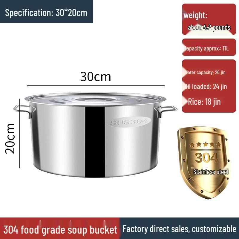 Thickened 304 Stainless Steel Multi-Purpose Storage Bucket