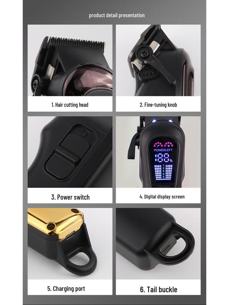 Akıllı Çift Elektrikli Saç Kesme Makinesi Seti - Anne ve Çocuk İçin - Büyük ve Küçük, Type-C Şarjlı ve Dijital Ekranlı