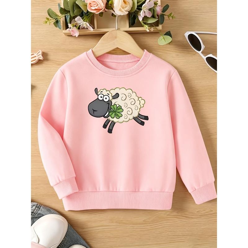 Kids Sweatshirt, Fashion Pattern Print Creative Sweatshirt, Soft Comfortable Round Neck Long Sleeve Top, Autumn Winter Wear