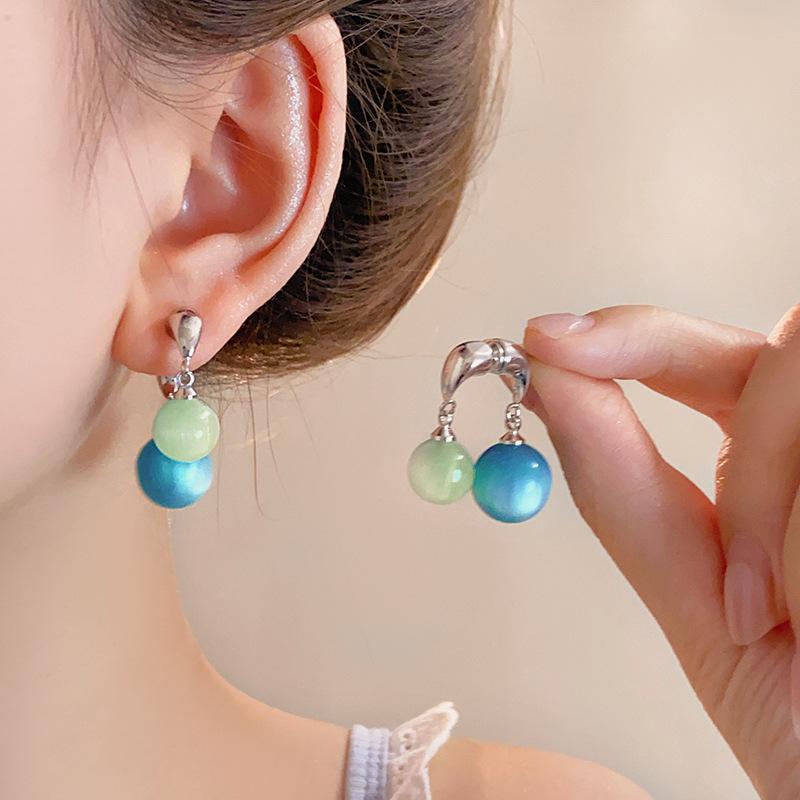 Unique Korean Ball Dangle Drop Earrings Elegant Charm Earrings Ear Buckle Fashion Jewelry For Women Girls Gifts