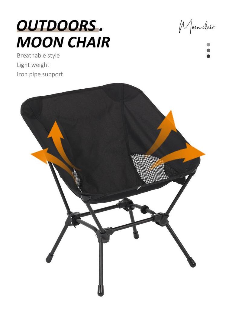 Portable Multi-functional Outdoor Folding Chair: Beach, Fishing, Camping, Moon Stool with Iron Frame