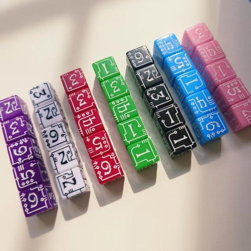 Artistic Geometrics Acrylic Dices with Nonslip Texture Educational Dices for Probability Game and Group Activity
