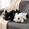 16-32 Inch Black And White Dragon Plush Body Pillow Soft Anime Stuffed Animal Doll Cushion Cartoon Desktop Gift Collection
