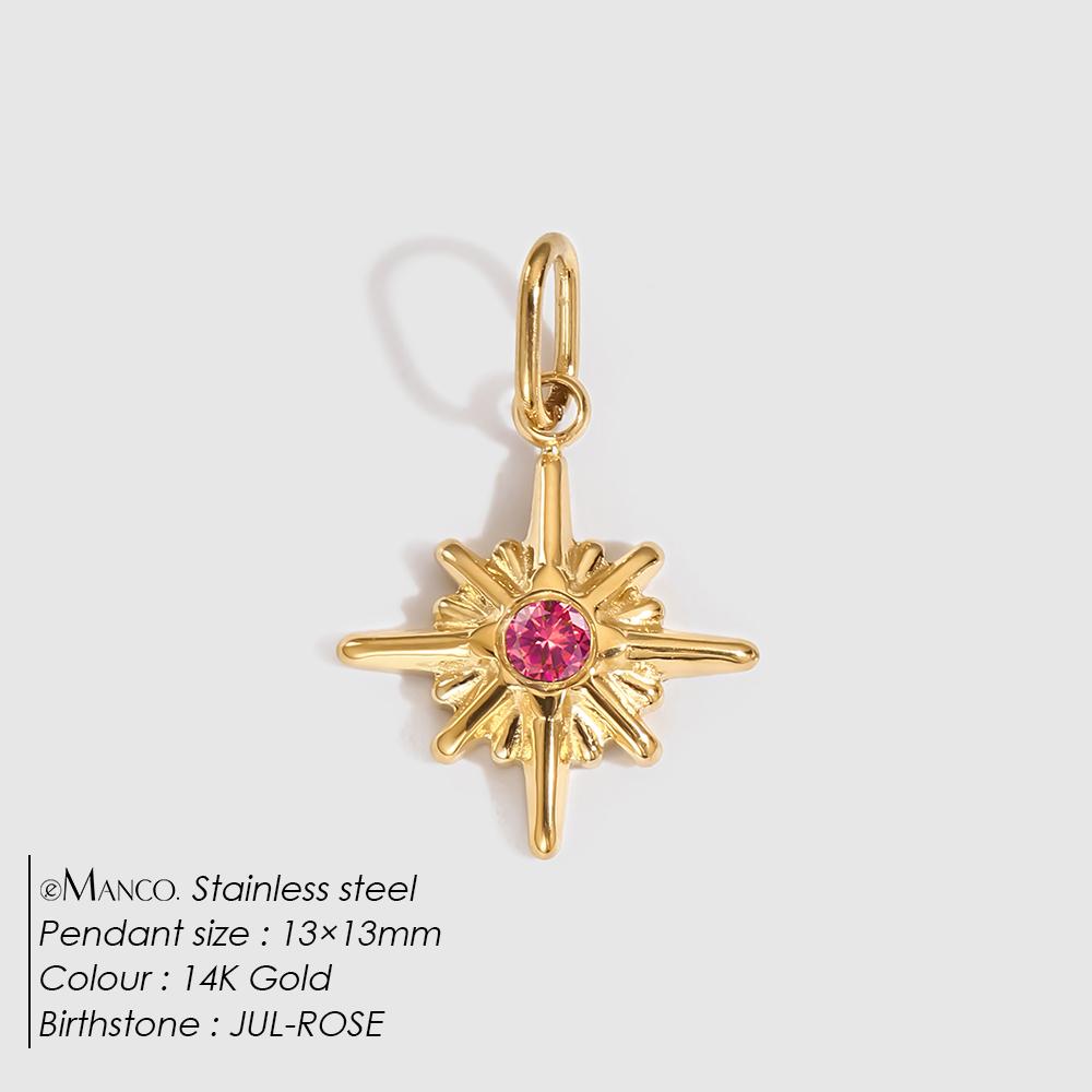 eManco Vintage Stainless Steel Star Shiny Colorful Rhinestone Charms Making Women DIY Necklace Bracelet Factory Direct