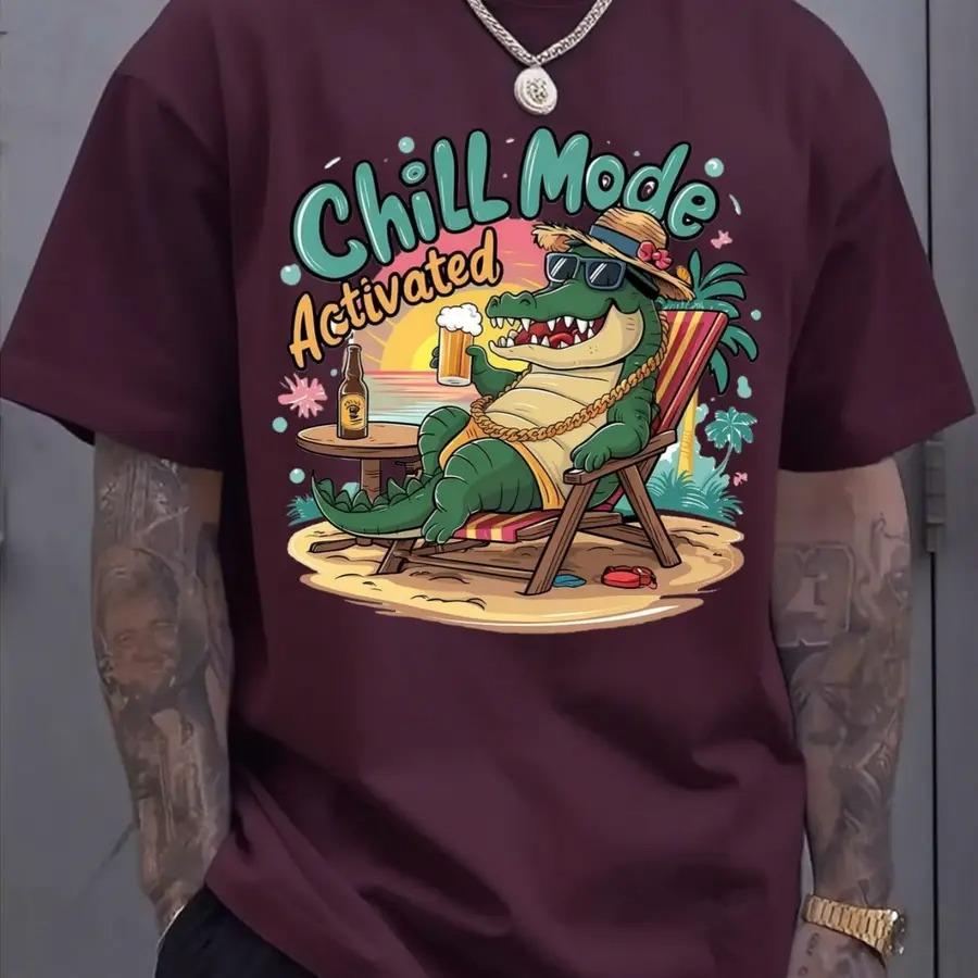 

Short-Sleeved Casual for Sports Shirt for Men Featuring a Stylish 2D Print Made from Stretchy And Comfortable Materi XXL