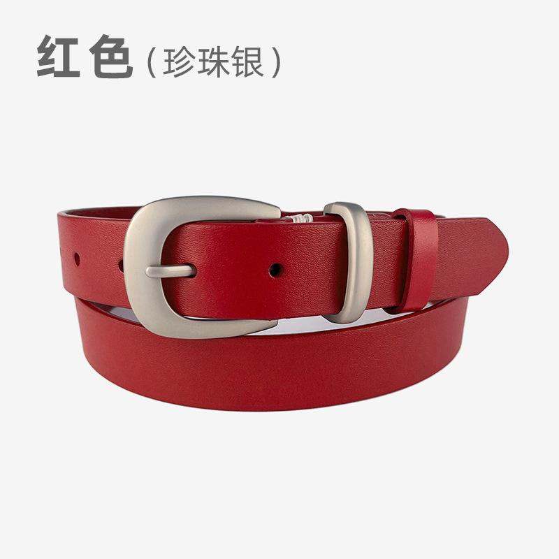 

Retro High-End Women S Leather Women S Belt, Cowhide With Casual Pants, Jeans Decorative Women S Belt 105cm with Buckle