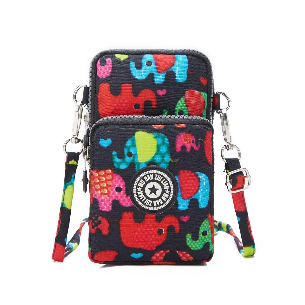 Korean Style Crossbody Phone Bag: Women's Cloth Pouch with Neck Strap, Sports Armband, and Wrist Coin Purse