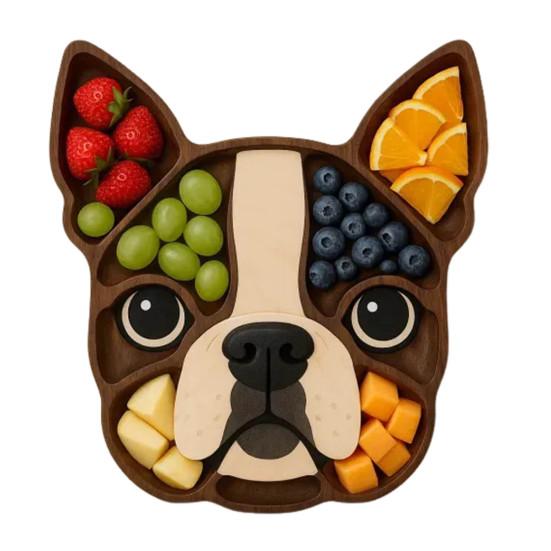 Dog Themed Charcuterie Platter Dog Shape Rustic Cheese Board Wooden Serving Tray for Party Treats Fruits Meats Snacks Housewarming Gift