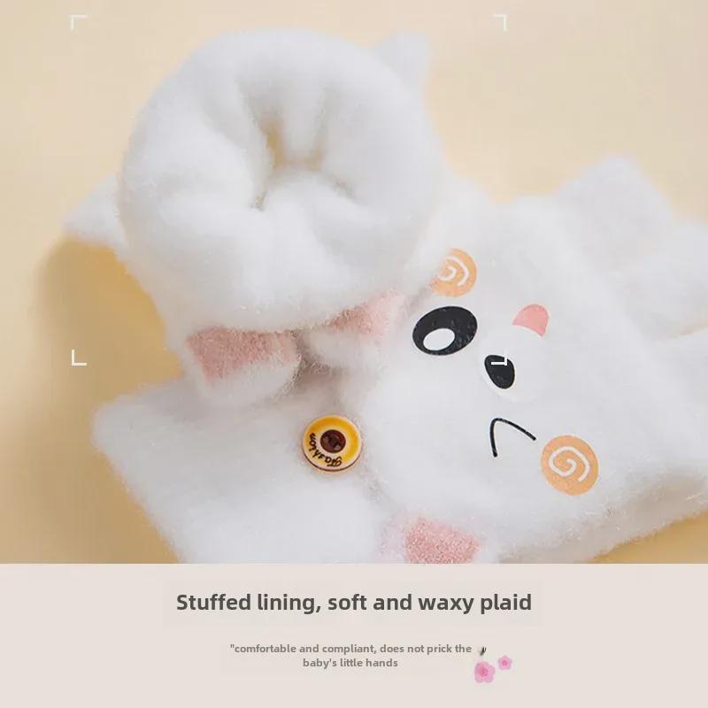 Mănuși de iarnă cu clape groase pentru copii - Lână drăguță cu jumătate de deget pentru băieți și fete