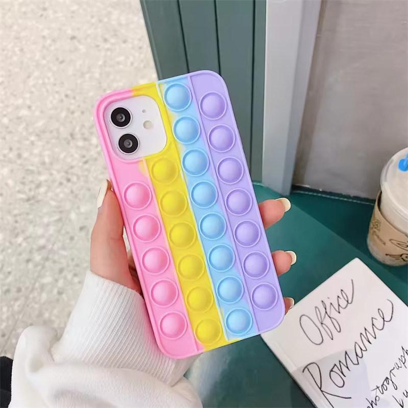 

Чехол антистресс Push It Bubble Fidget для iPhone 11 12 13 Mini 14 15 Pro Max XS XR 7/8 Plus SE 2020 iPhones Мягкий силиконовый чехол iPhone 12 Pro Max