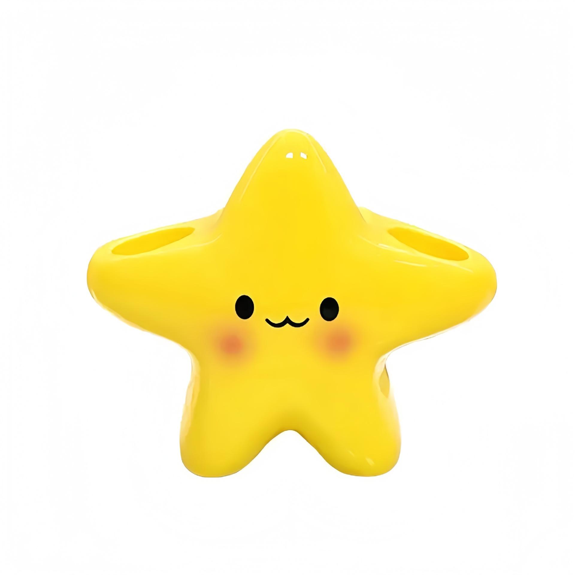 New Star toothbrush holder cute cartoon washbasin electric toothbrush storage rack high-value ceramic toothpaste storage rack жёлтый