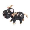 Blucome Latest Lovely Milk Cow Shape Brooch Zircon Animal Jewelry for Children Collar Scarf Pins