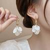 Stylish Shell Patterned Zircon Dangle Earrings Elegant Ear Pendant Perfect For Urban Professionals Seeking Elegances