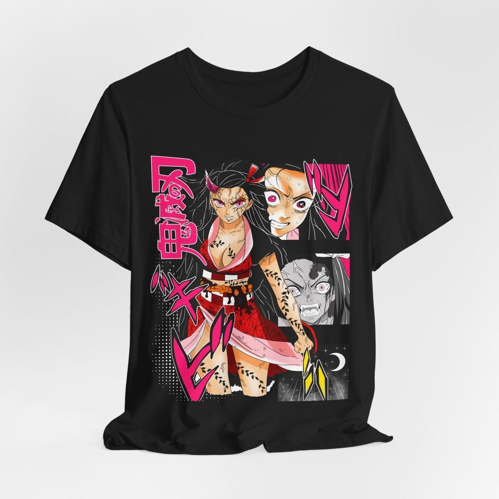 Nezuko Demon Form T-Shirt Tee Tops, Japanese Anime Graphic Unisex Shirt, Manga Unisex Jersey