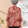 YUZHAOLIN Elderly Women's Embroidered Seven-Sleeve Casual Shirt