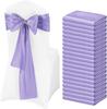 30 PCS 17x275cm White Luxury Satin Chair Sashes Bows Universal Chair Cover for Wedding Reception Restaurant Event Decoration