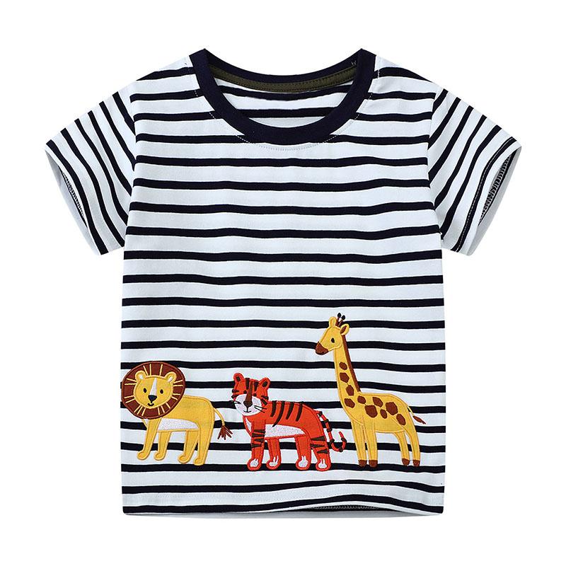 Little Maven Kids Clothes Baby Boys T Shirts 2025 Summer New Children's Clothing Toddler Cartoon Animals Shirts 2-7 Years Old