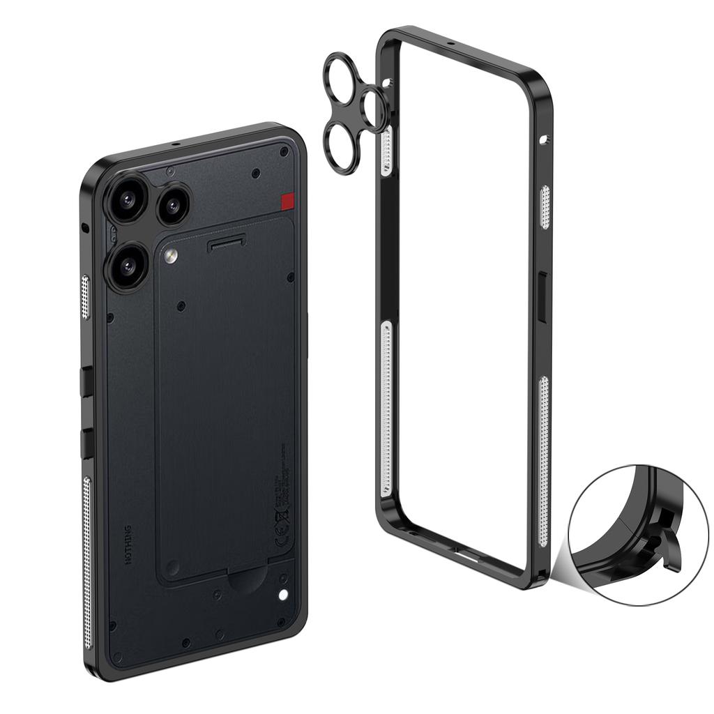 Nothing Phone 3 3A 3A Pro 3A Lite 4A Pro Ultra-Slim Metal Frame Case | with Seahorse Buckle & Independent Camera Lens Protector