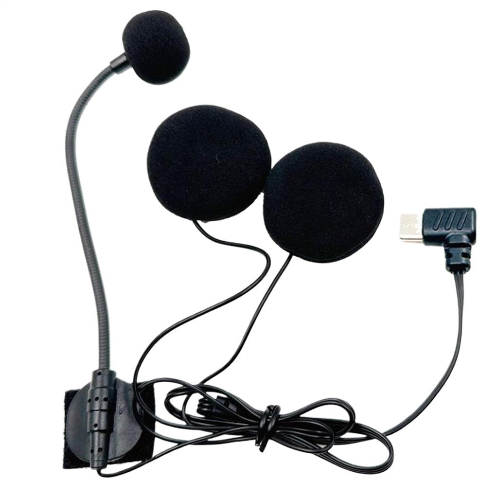 Helmet Microphone Speaker | Half Face Helmet Speaker, Waterproof Type-C Connectivity Noise Reducing Headphones with Mic for Streaming Studio Video