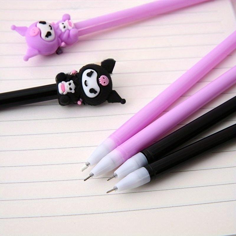 Sanrio 12/ 30PCS Black Kuromi Anime Gel Pens Cute Fairy Character Design 0.5mm Black Ink Ideal for Playful Gifts Office Signature Pen, Back School