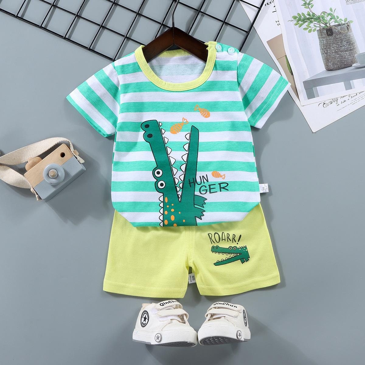 

2PCS Одяг для мам і дітей Дитячі комплекти Футболки для хлопчиків і дівчаток Шорти Літній одяг з короткими рукавами Дитячий одяг Костюм для малюків 73