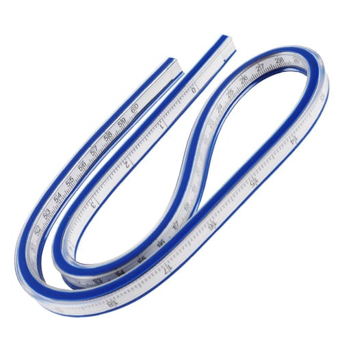 60cm Flexible Curved Ruler, Esforzarse Snake-Shaped Curved Ruler for Crafts, Multi-Functional Curved Ruler, Double-Sided Ruler with Centimeter/Inch Gr
