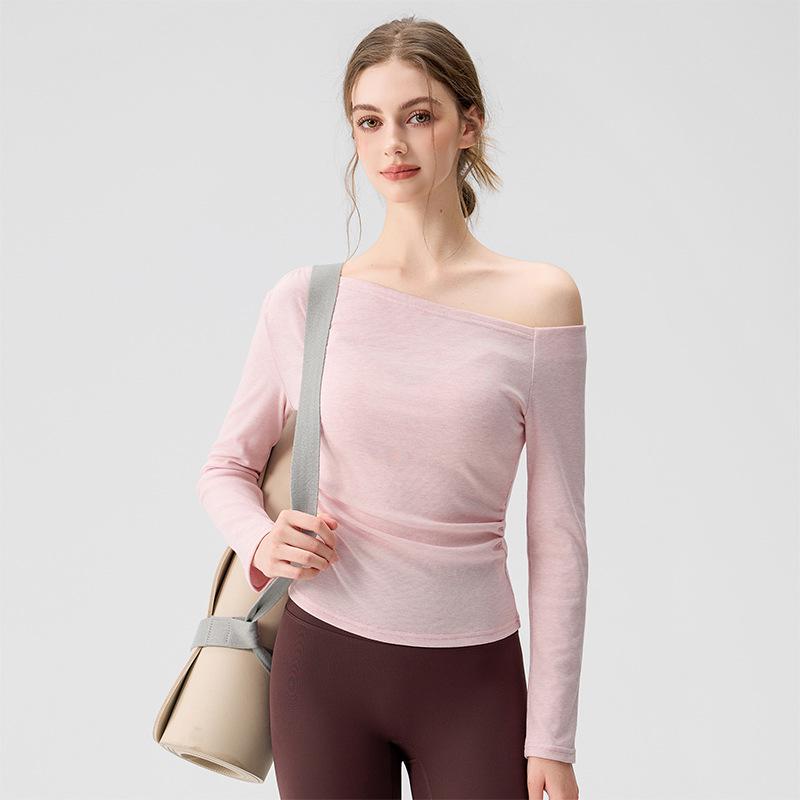 

Women s Off-Shoulder Long Sleeve Yoga Top & Leggings Set - Autumn/Winter 2025 Collection L (115-130 jin recommended)