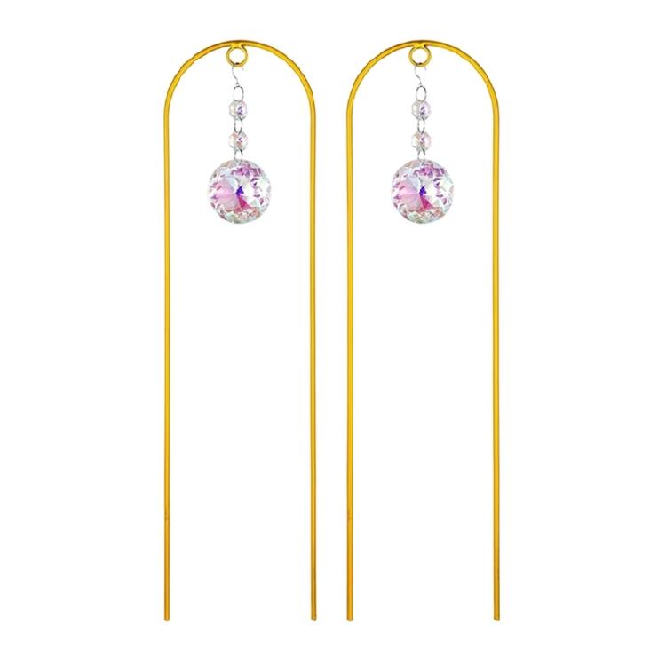 

Decorative Metal Plant Frame with Geometric Crystal Panels Stakes Plant Climbing Support Frame for Vertical Gardening 1