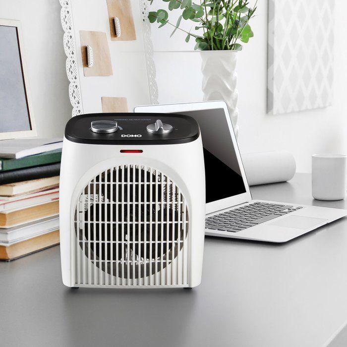 Chauffage soufflant - Soufflant céramique - 2000 W - DOMO - Chauffage soufflant salle de bain - Compact - Blanc