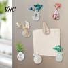 3D Refrigerator Decor Mini Glass Vase Home Office Kitchen Locker Lockers Fridge Miniature Flower Decoration Ornament
