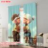 2pcs   plane printing Print Curtains Grandparents embrace1 Polyester (without rod) Room Decor for Kitchen   Bedroom & Living