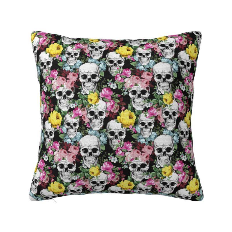 Custom Horror Skeleton Gothic Death Skull Cushion Covers 45x45cm Throw Pillow Case for Car Pillowcase Living Room Decoration
