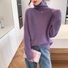 Fine Flash Turtleneck Bottomed Knitted Sweater Autumn and Winter New Lazy Pit Strip Bright Silk Pullover with Sweater Women